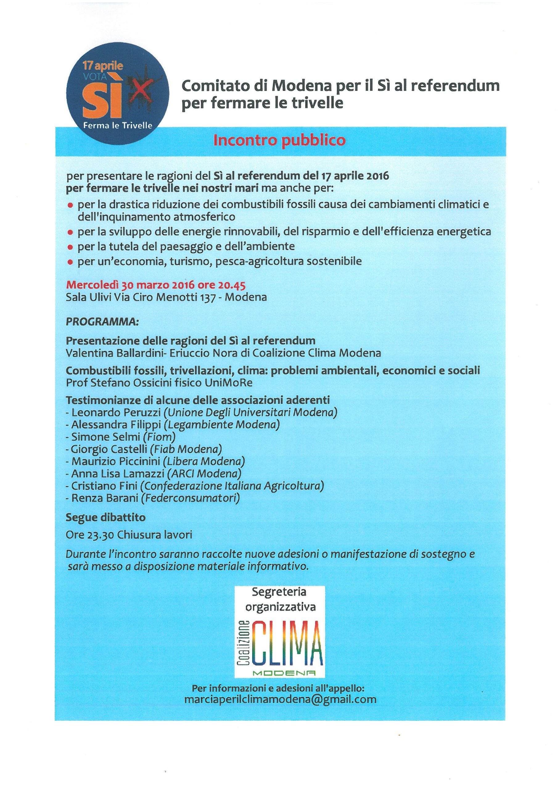 Al momento stai visualizzando Referendum per fermare le trivelle: incontro pubblico